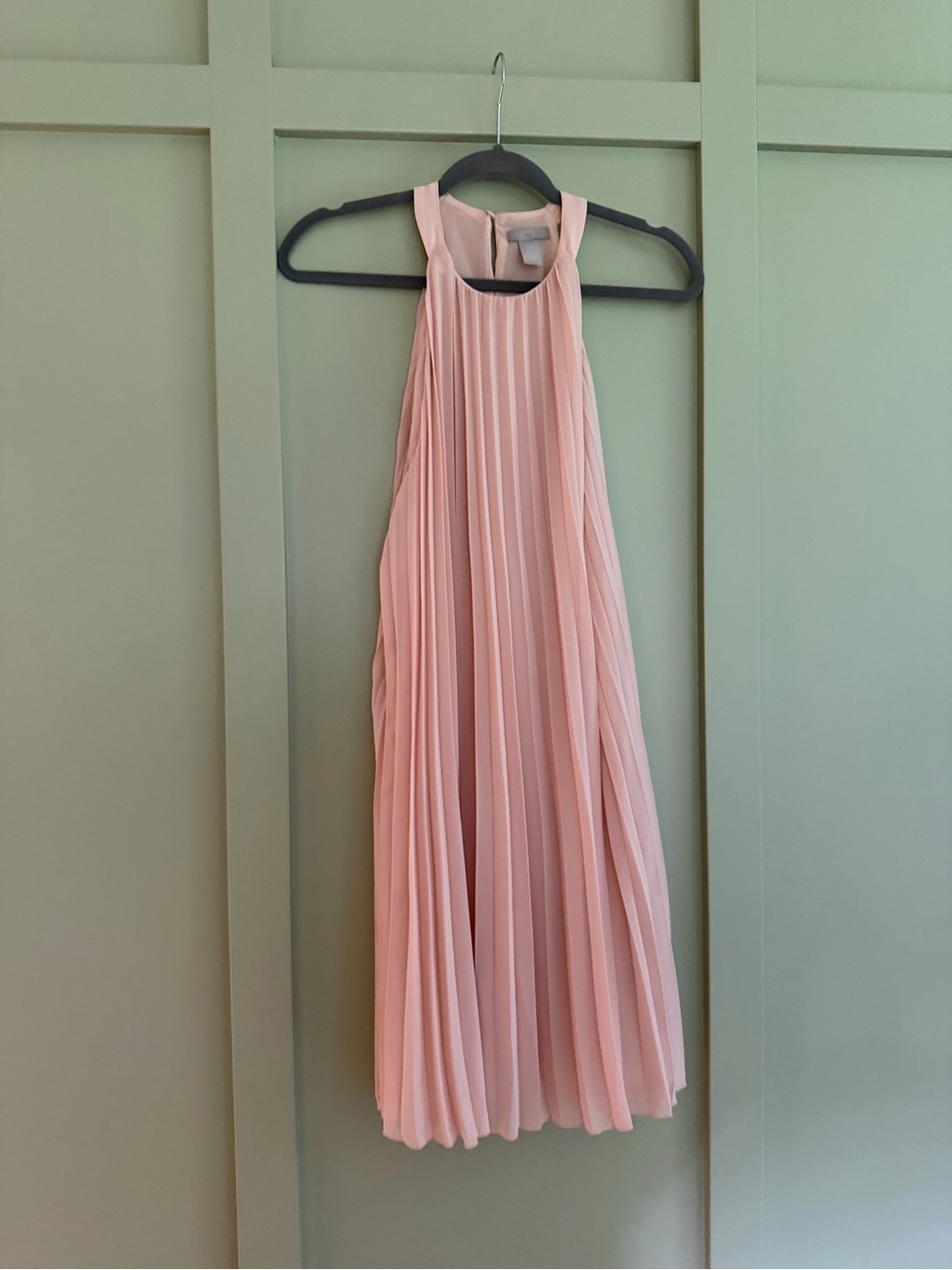 H&M Blush Pink Pleated Halter Dress
